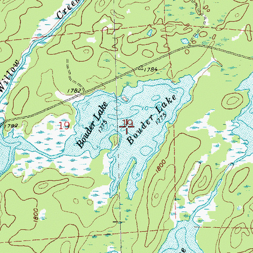 Topographic Map of Bouder Lake, MN