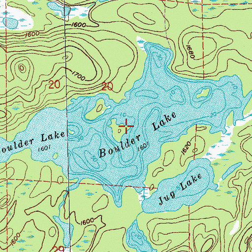 Topographic Map of Boulder Lake, MN