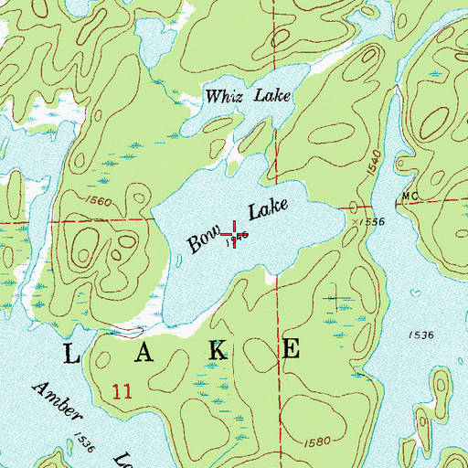 Topographic Map of Bow Lake, MN