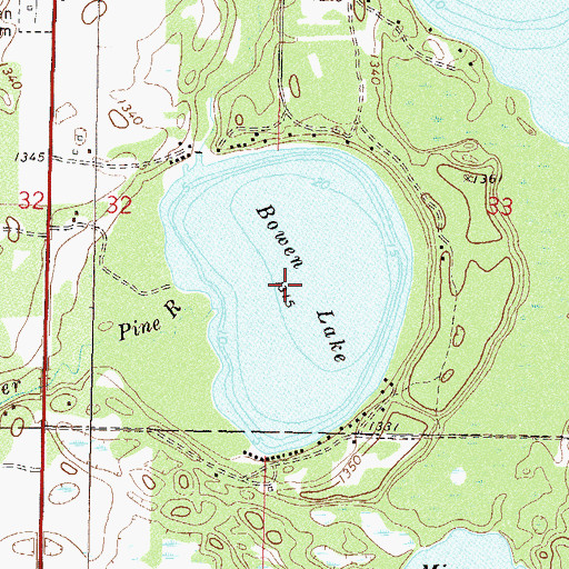 Topographic Map of Bowen Lake, MN