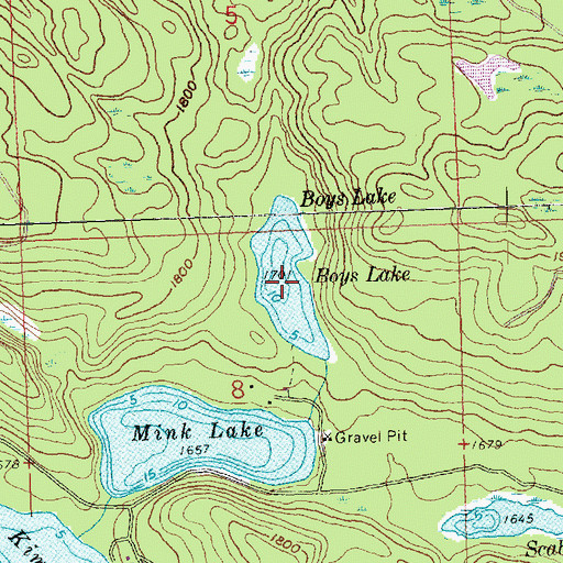 Topographic Map of Boys Lake, MN