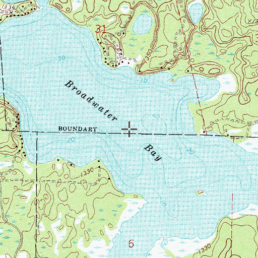 Topographic Map of Broadwater Bay, MN