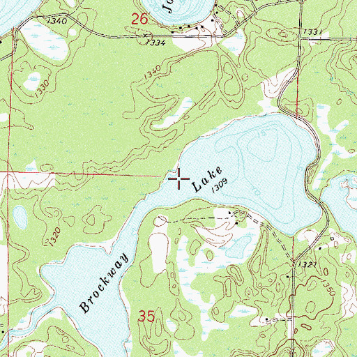 Topographic Map of Brockway Lake, MN