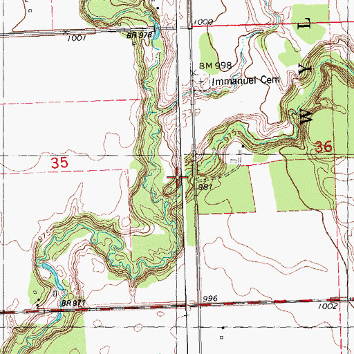 Topographic Map of Browns Creek, MN