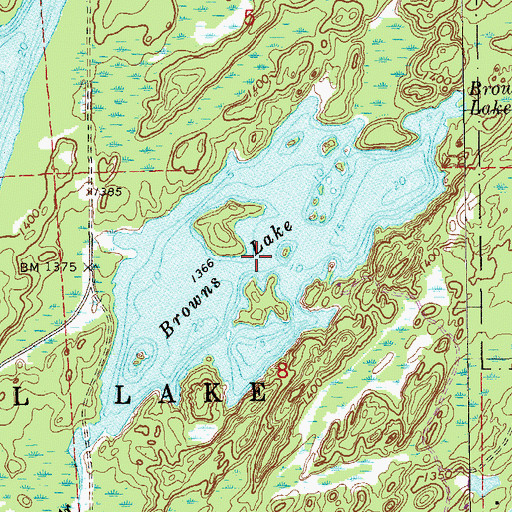 Topographic Map of Browns Lake, MN