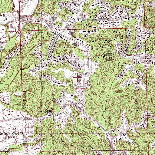 Topographic Map of J F Wahl Elementary School, AR