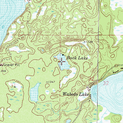 Topographic Map of Buck Lake, MN
