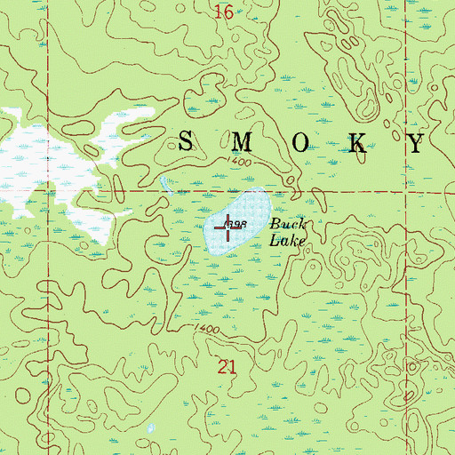 Topographic Map of Buck Lake, MN