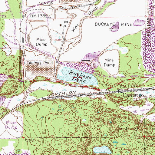 Topographic Map of Buckeye Lake, MN