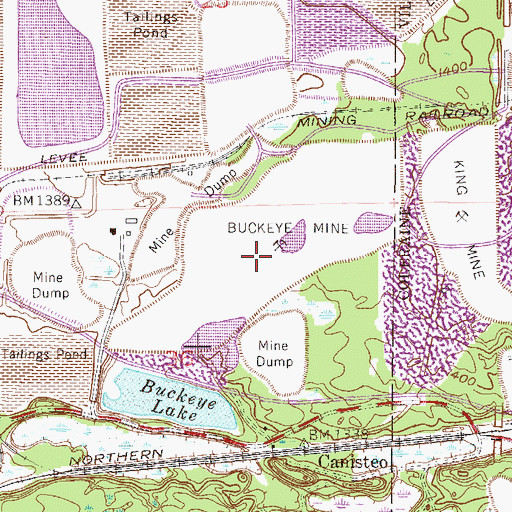 Topographic Map of Buckeye Mine, MN