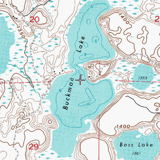 Topographic Map of Buckman Lake, MN