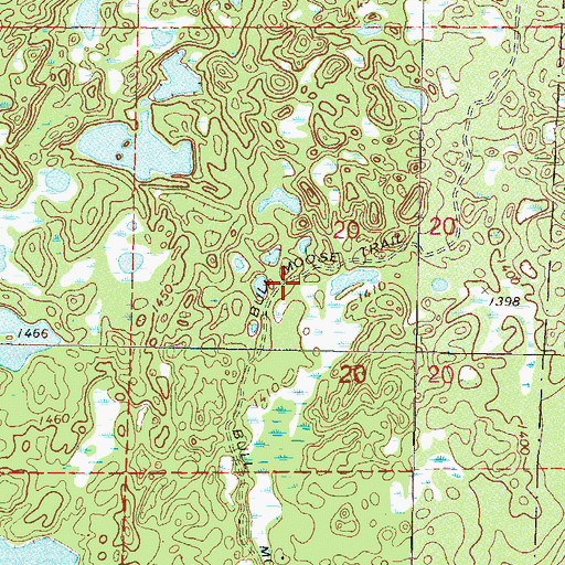 Topographic Map of Bull Moose Trail, MN