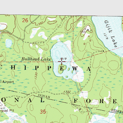 Topographic Map of Bullhead Lake, MN