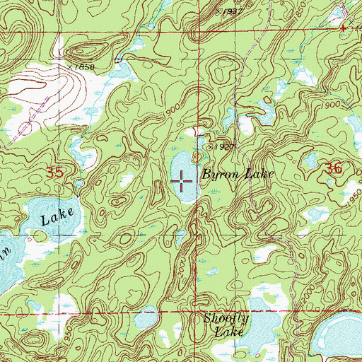 Topographic Map of Byron Lake, MN
