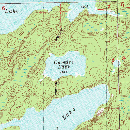 Topographic Map of Camdre Lake, MN