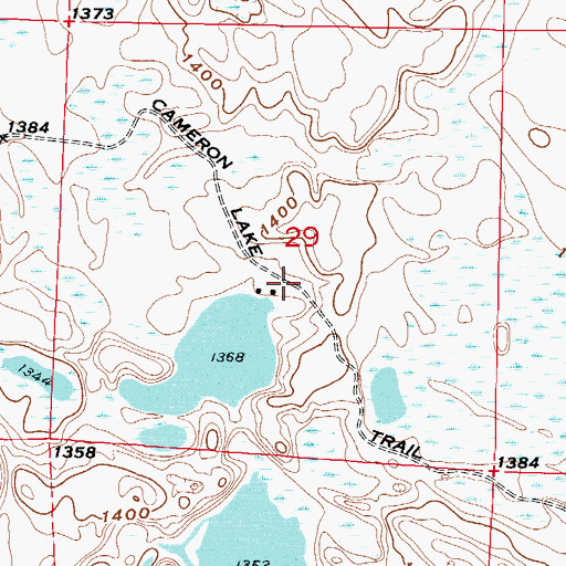 Topographic Map of Cameron Lake Trail, MN