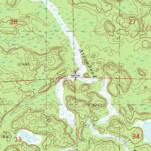Topographic Map of Camp Creek, MN