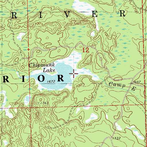 Topographic Map of Camp East Creek, MN