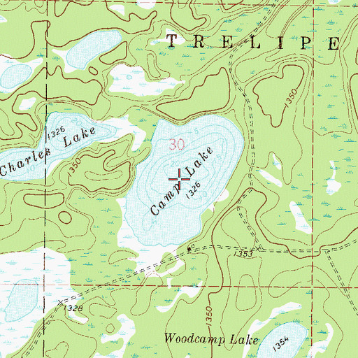 Topographic Map of Camp Lake, MN