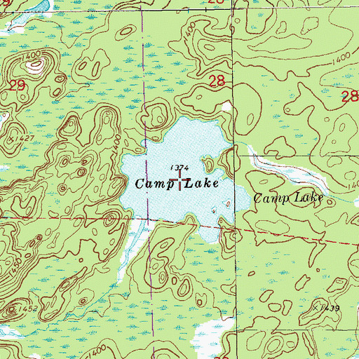 Topographic Map of Camp Lake, MN