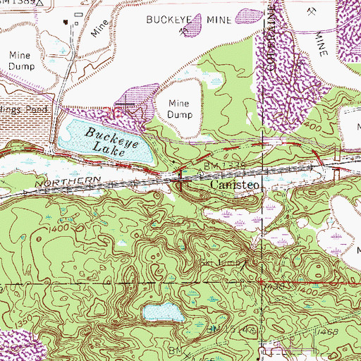Topographic Map of Canisteo, MN