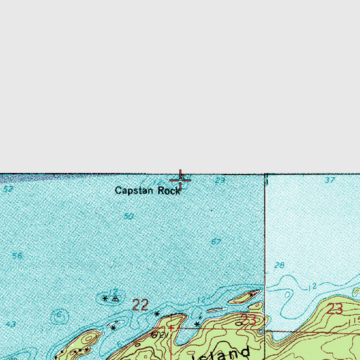 Topographic Map of Capstan Rock, MN