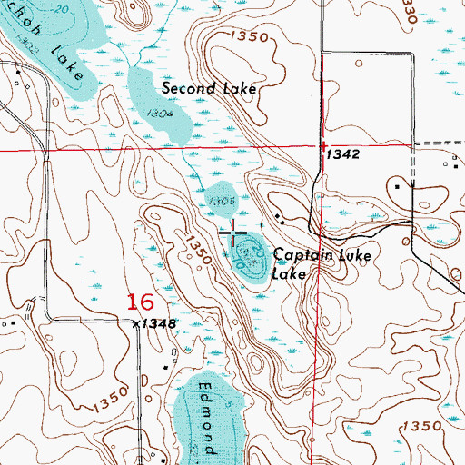 Topographic Map of Captain Luke Lake, MN