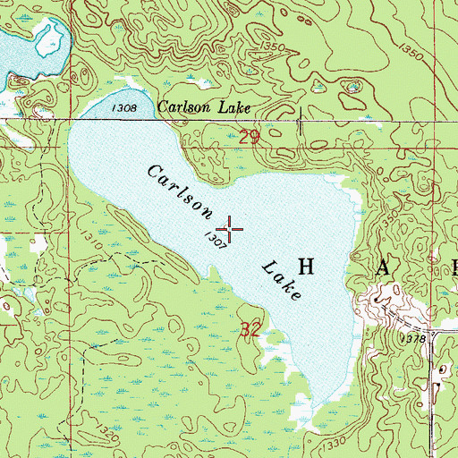 Topographic Map of Carlson Lake, MN