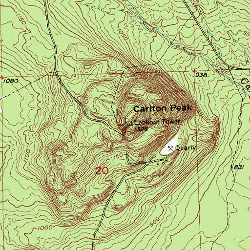 Topographic Map of Carlton Peak, MN