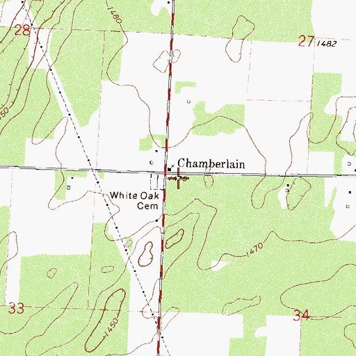 Topographic Map of Chamberlain, MN