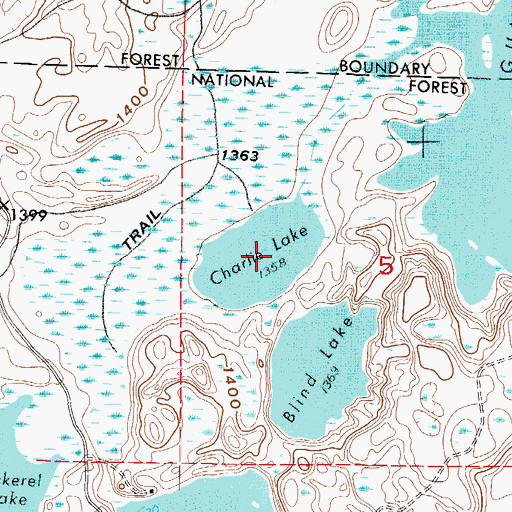 Topographic Map of Charlie Lake, MN