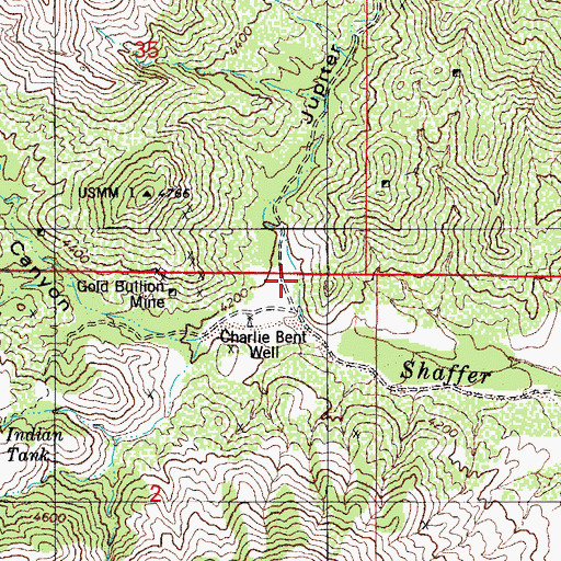 Topographic Map of Jupiter Canyon, AZ