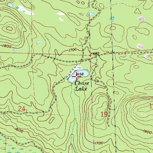 Topographic Map of Chase Lake, MN