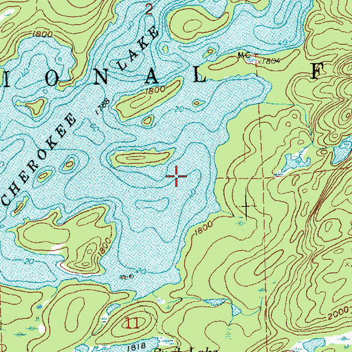 Topographic Map of Cherokee Lake, MN