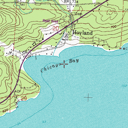 Topographic Map of Chicago Bay, MN