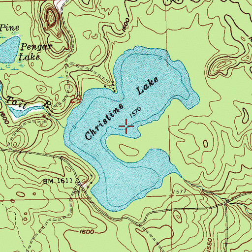 Topographic Map of Christine Lake, MN