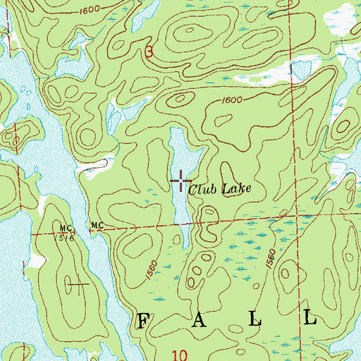 Topographic Map of Club Lake, MN