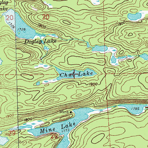 Topographic Map of Chub Lake, MN