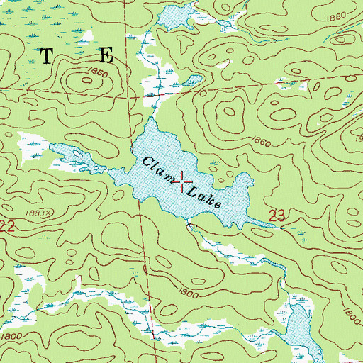 Topographic Map of Clam Lake, MN