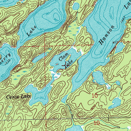 Topographic Map of Clam Lake, MN