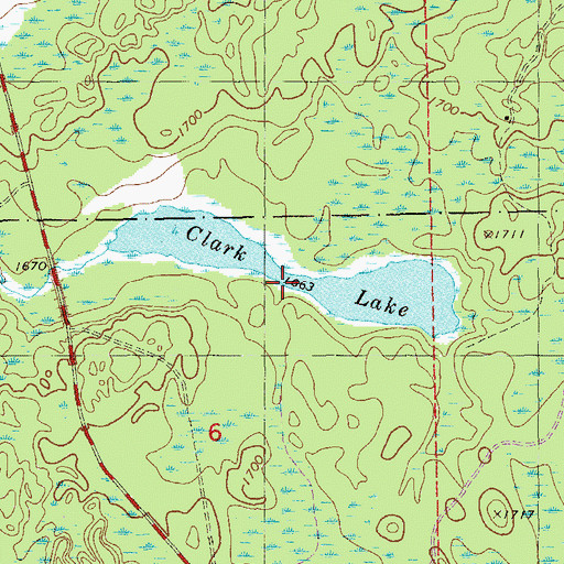 Topographic Map of Clark Lake, MN