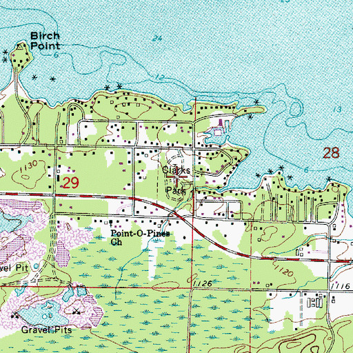 Topographic Map of Clarks Park, MN