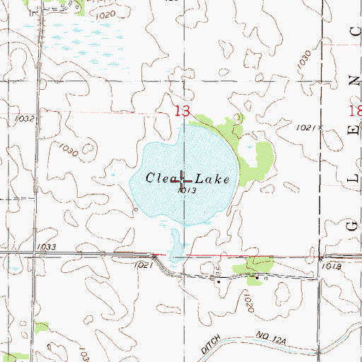 Topographic Map of Clear Lake, MN