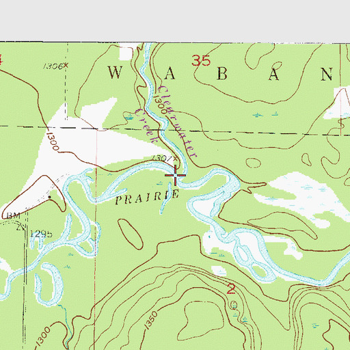 Topographic Map of Clearwater Creek, MN