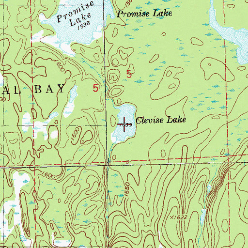 Topographic Map of Clevise Lake, MN
