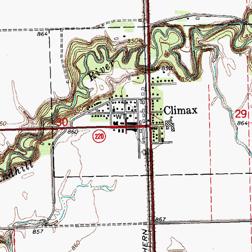Topographic Map of Climax, MN