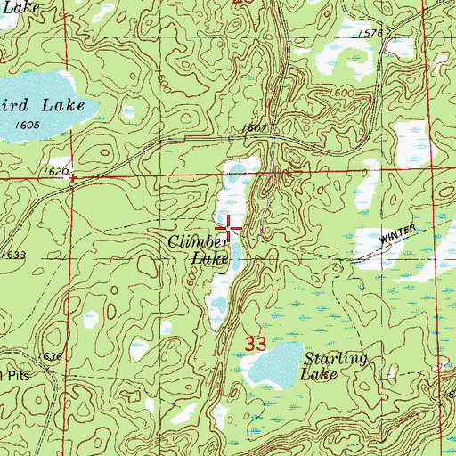 Topographic Map of Climber Lake, MN