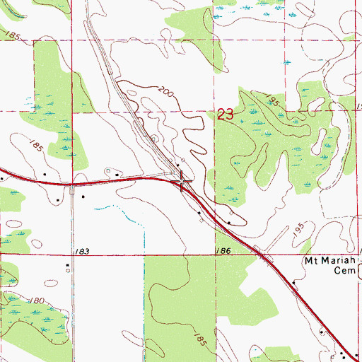 Topographic Map of Hickory Ridge Church (historical), AR