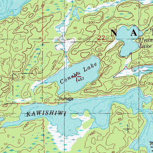 Topographic Map of Conchu Lake, MN