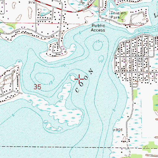 Topographic Map of Coon Lake, MN